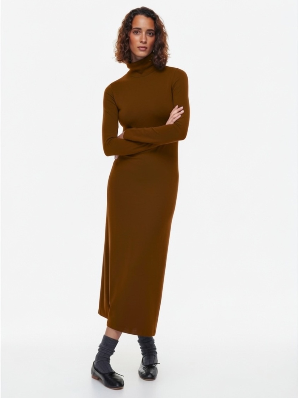 Wilfred Free • Aritzia Gemini brown turtleneck dress